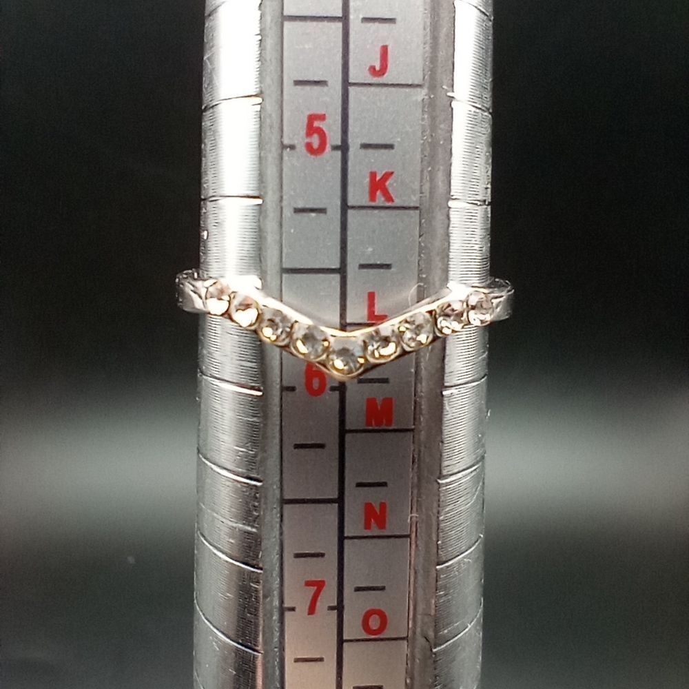 Size 6 crystal ring enhancer engagement jewelry bridal R253
